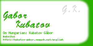gabor kubatov business card
